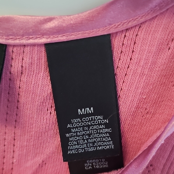 Studio By Liz Claiborne Pink Ribbed Fitted Tank Top 100% Cotton Size M - Picture 3 of 6